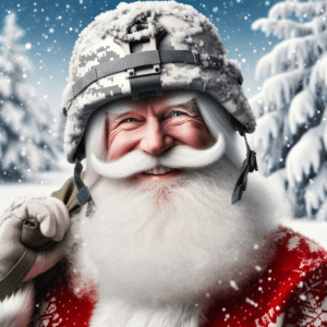 Santa with a helmet