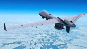 Artist’s rendering of a Danish MQ-9B SkyGuardian drone patrolling icy Arctic waters. Denmark is acquiring four of these long-range U.S.-built drones to bolster surveillance over Greenland and the North Atlantic. (Image: Danish Ministry of Defence) Artist’s rendering of a Danish MQ-9B SkyGuardian drone patrolling icy Arctic waters. Denmark is acquiring four of these long-range U.S.-built drones to bolster surveillance over Greenland and the North Atlantic. (Image: Danish Ministry of Defence)