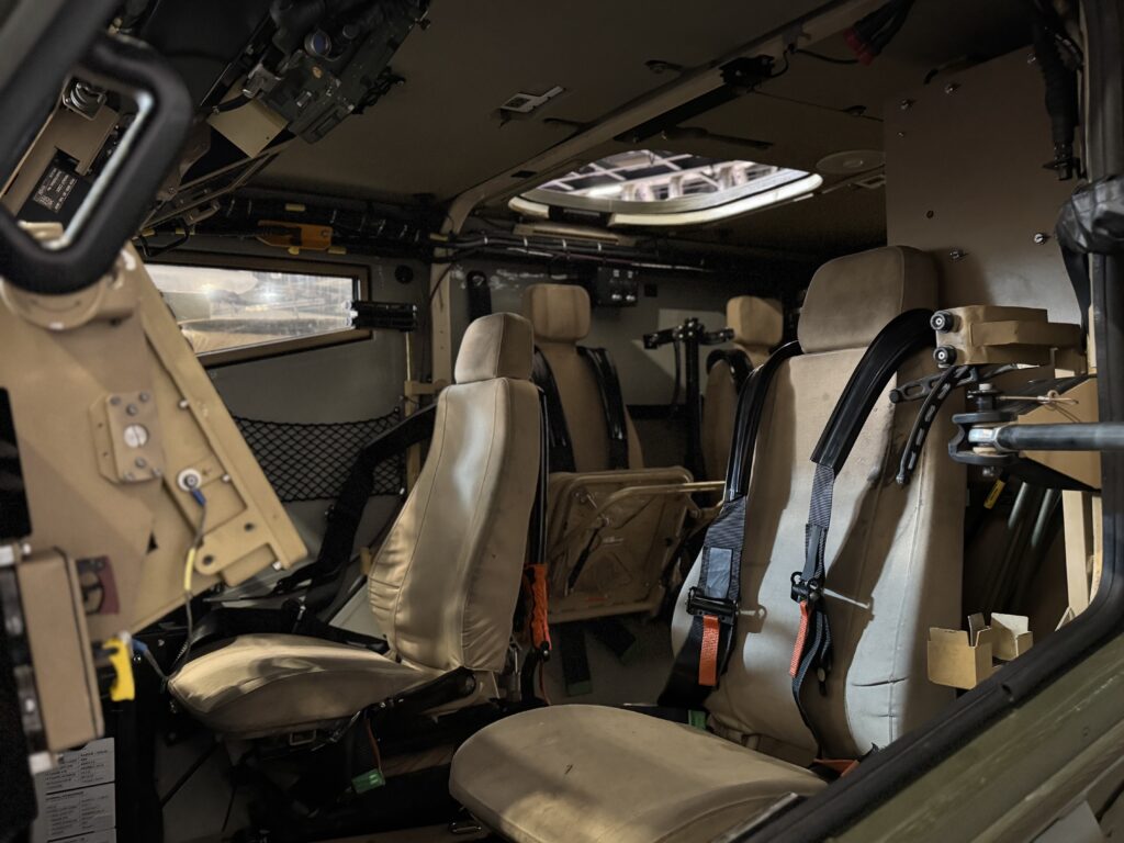 Inside of Foxhound Mk2, at DSEI 2025. (Image: NDR)