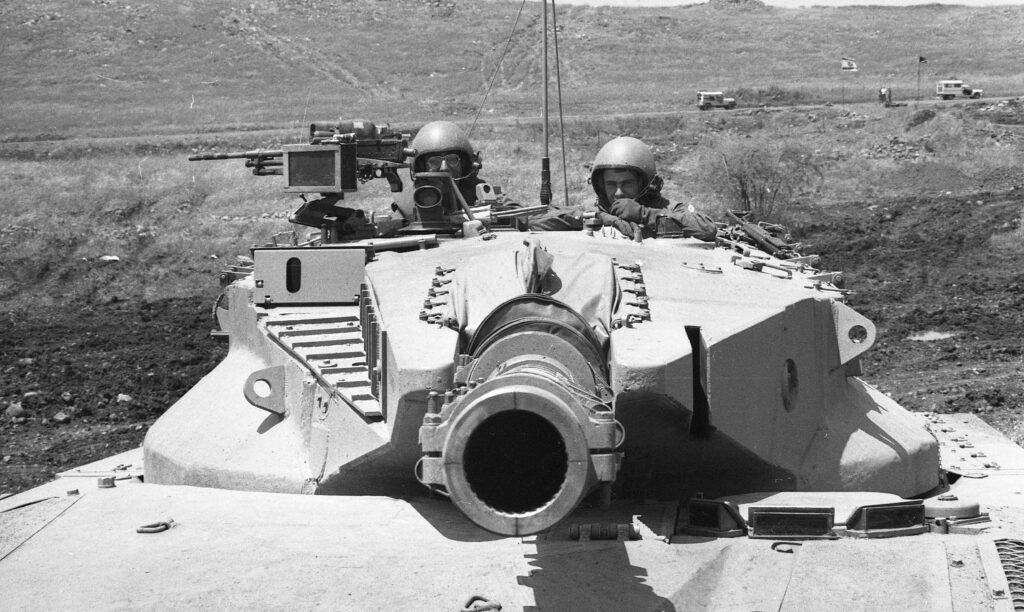 The Merkava Mk1 is a true steel beast. Weighing over 60 tonnes, it is manufactured from rolled and cast homogeneous armor steel. Merkava Mk1 uses spaced armor solution in its turret front sector, the wedges being hollow. (Source: Wikimedia Commons, Dan Hadani collection / National Library of Israel / The Pritzker Family National Photography Collection / CC BY 4.0)