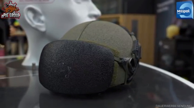 Ulbrichts’ OPTIO Superlight is a high-cut VPAM 3 helmet weighing about 1 kg and designed to accommodate headsets and other accessories. It can be quickly up-armoured to VPAM 8 with the FORTIS shield. (Image: Ulbrichts)